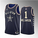 Men's 2024 All-Star #1 Zion Williamson Navy Stitched Basketball Jersey,baseball caps,new era cap wholesale,wholesale hats